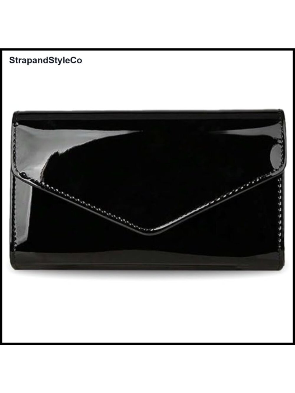 Patent PU Leather Envelope Clutch Evening Bag with Chain Strap